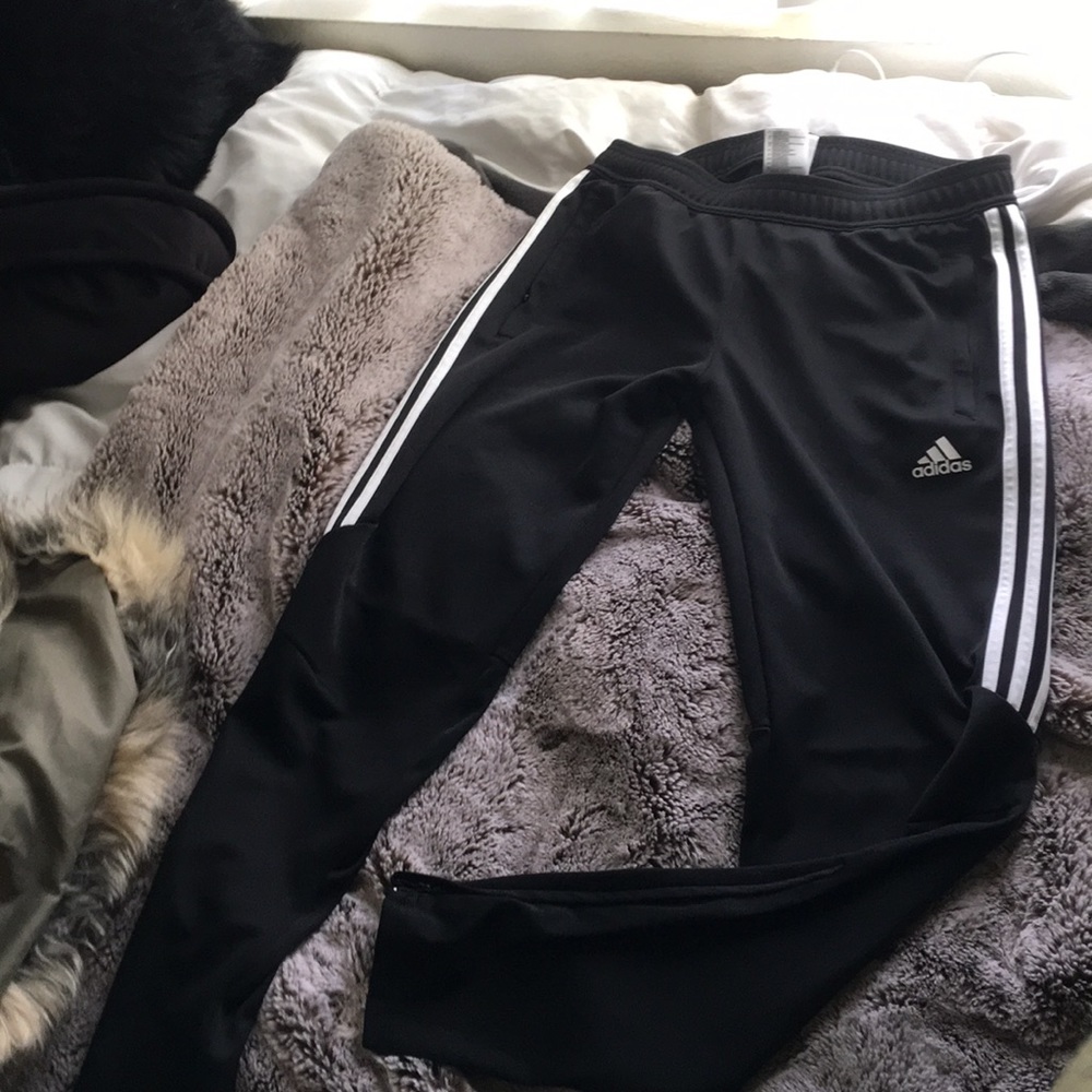 Black Adidas soccer pants